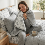 Grey Geometric Lightweight Quilt