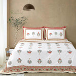 Premium Floral Block Print Cotton Bedsheet with 2 Pillow Covers | King Size | Soft & Breathable (Copy)