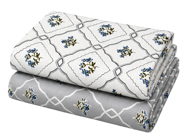Blue Blossom Geometric Dohar Set