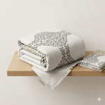 Premium Grey Paisley Reversible Cotton Dohar | King Size