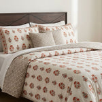 Rust Floral Hand Block Print Cotton Dohar | Reversible Mulmul Cotton Summer Blanket