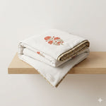 Rust Floral Hand Block Print Cotton Dohar | Reversible Mulmul Cotton Summer Blanket